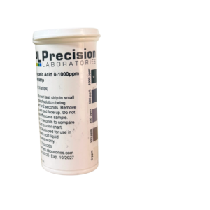 Kit Peracético 0-1000ppm: Tirillas medidoras para análisis de ácido peracético